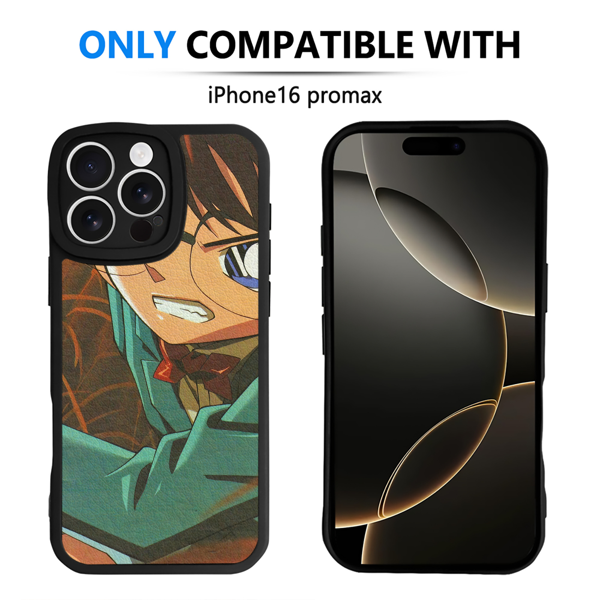 （画像用） 名探偵コナン Detective Conan 【iPhone 16シリーズ対応】シリコンスマホケース（レザー調） 材質：シリコン